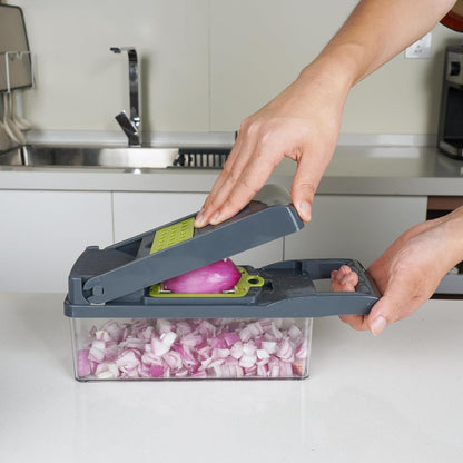 15-In-1 Vegetable Chopper - 7 Blades with Catch Container