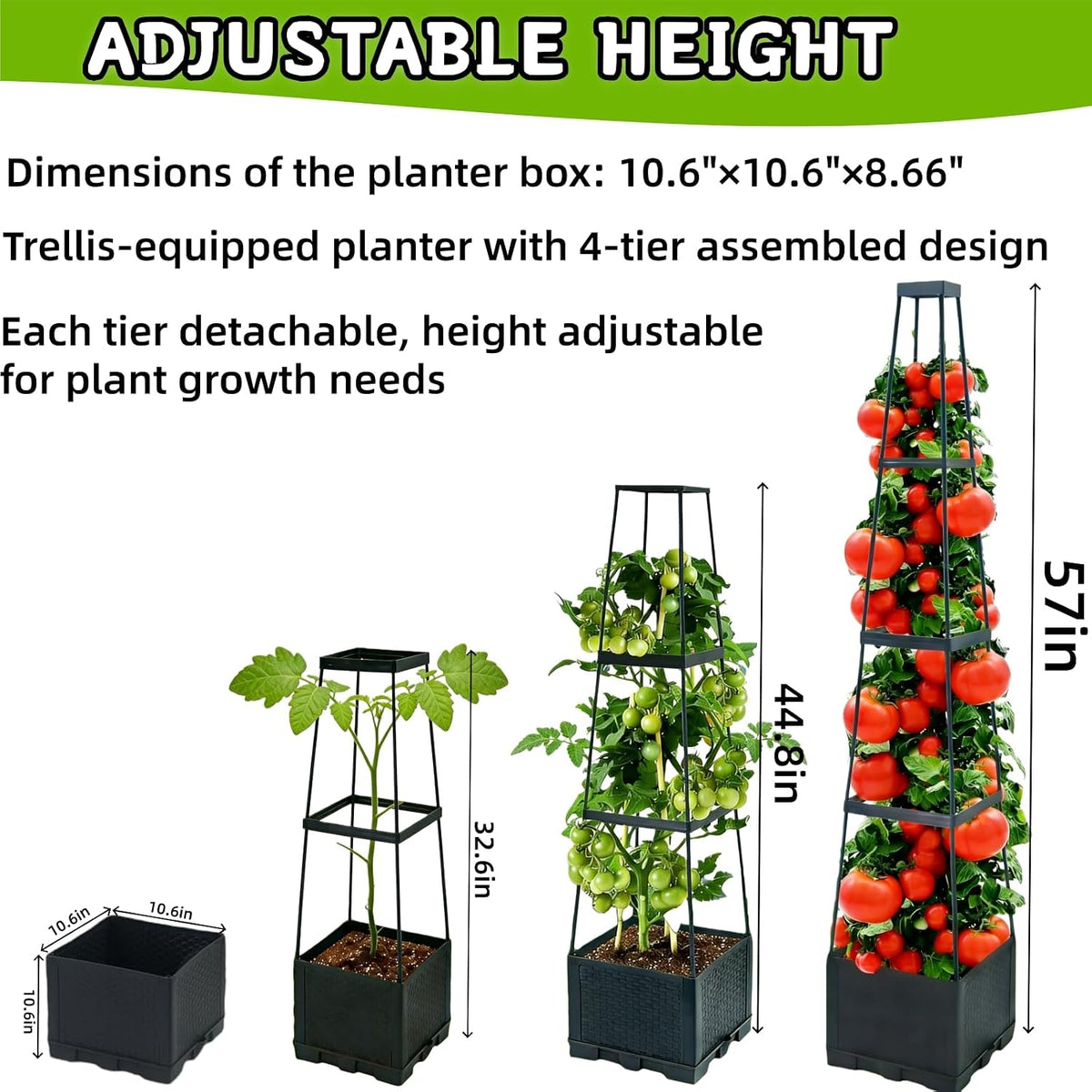 Raised Garden Planter Boxes with Trellis - 2 Pack