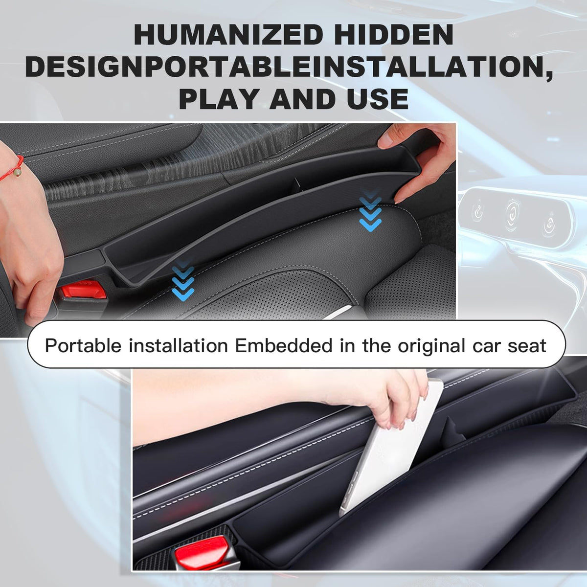 Car Seat Gap Filler Set - Stops Dropped Phones & Keys (2 Pack)