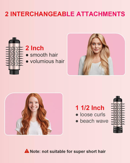 Rotating Blow Dryer Brush Set - 1.5In & 2In Spin Heads