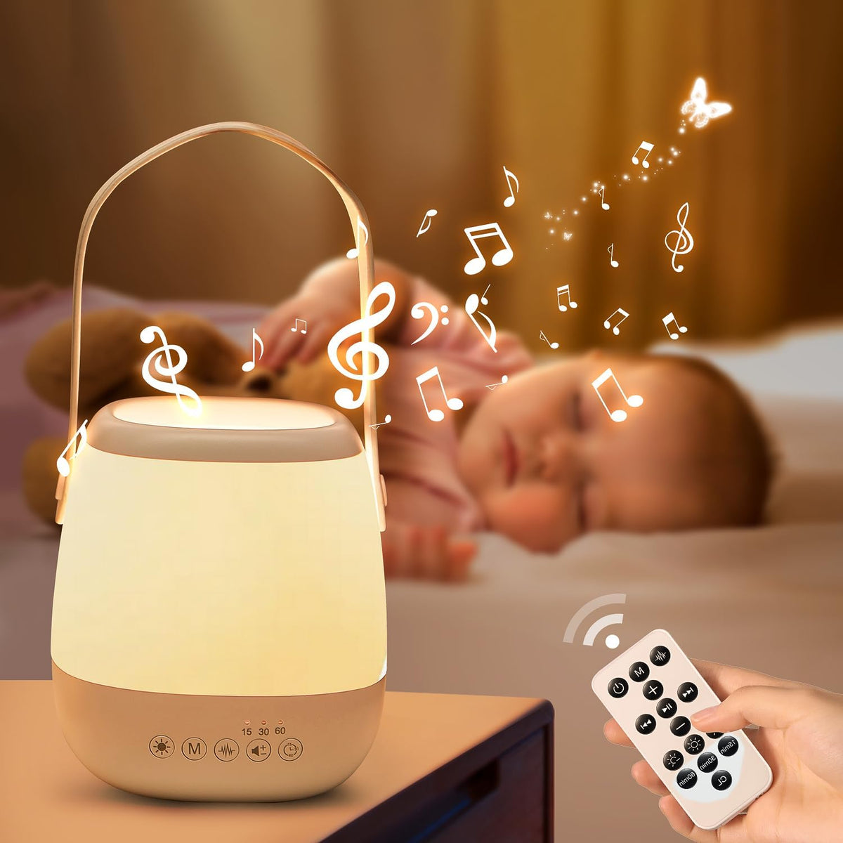 Baby Night Light & Sound Machine - 35 Colors, 12 Soothing Sounds
