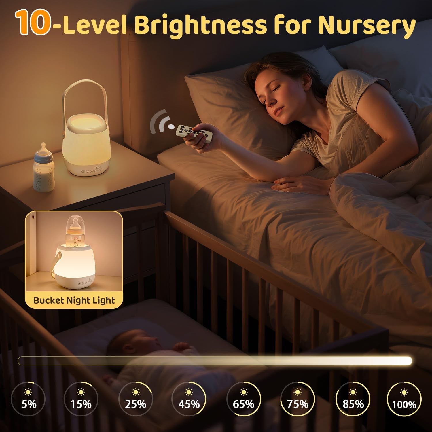 Baby Night Light & Sound Machine - 35 Colors, 12 Soothing Sounds