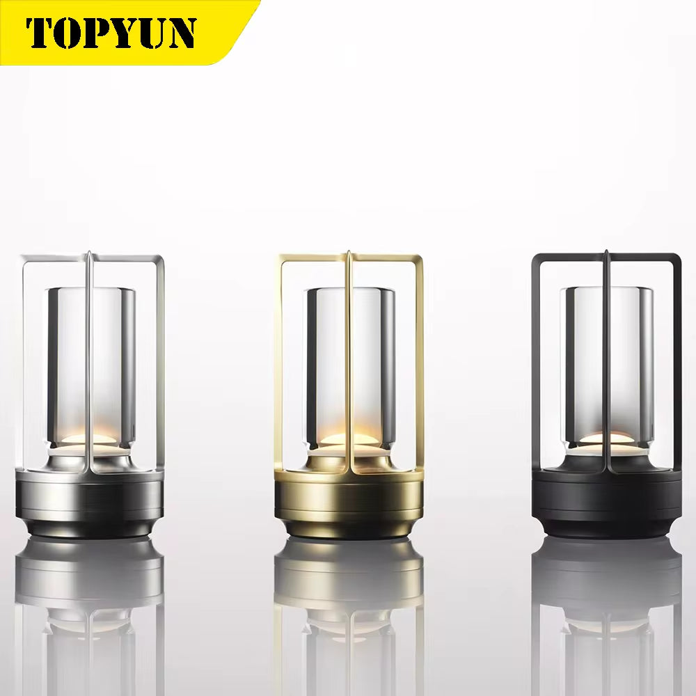Cordless Crystal Table Lamp - Touch Dimming, Rechargeable