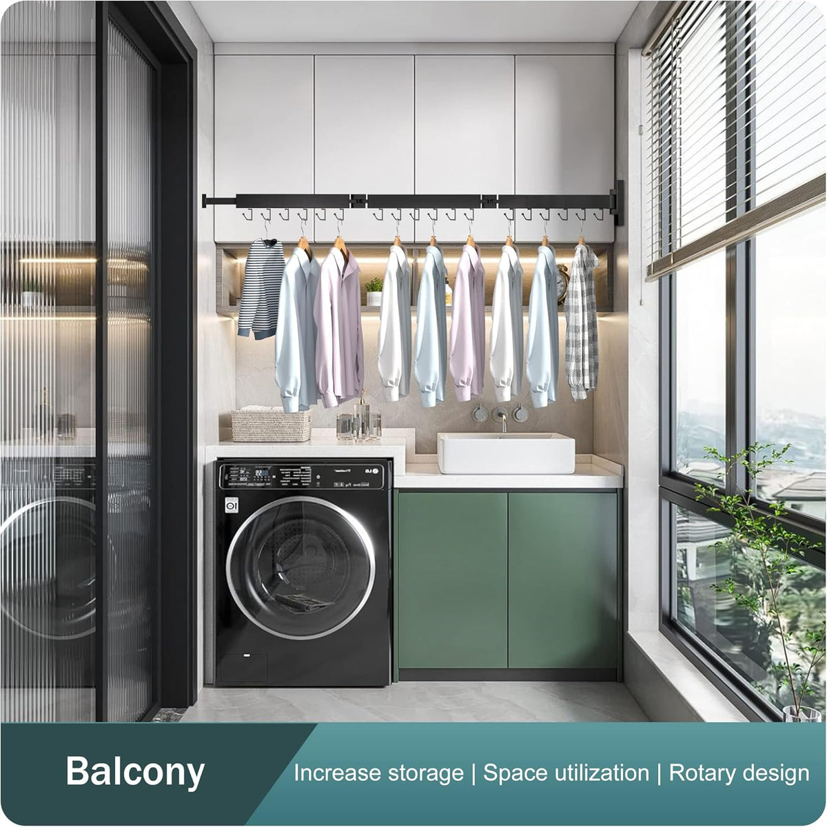 Wall-Mounted Folding Drying Rack - Space-Saving Laundry