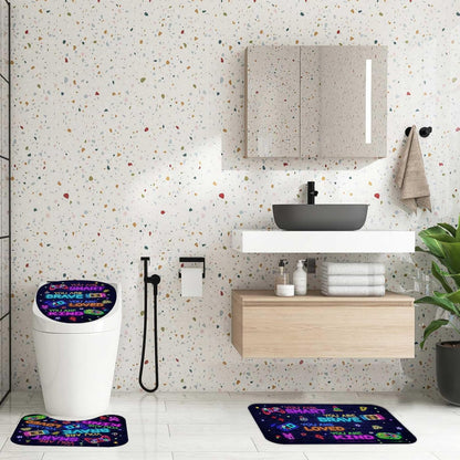 Neon Gamer Shower Curtain Set - 4 Piece with Rugs & Hooks