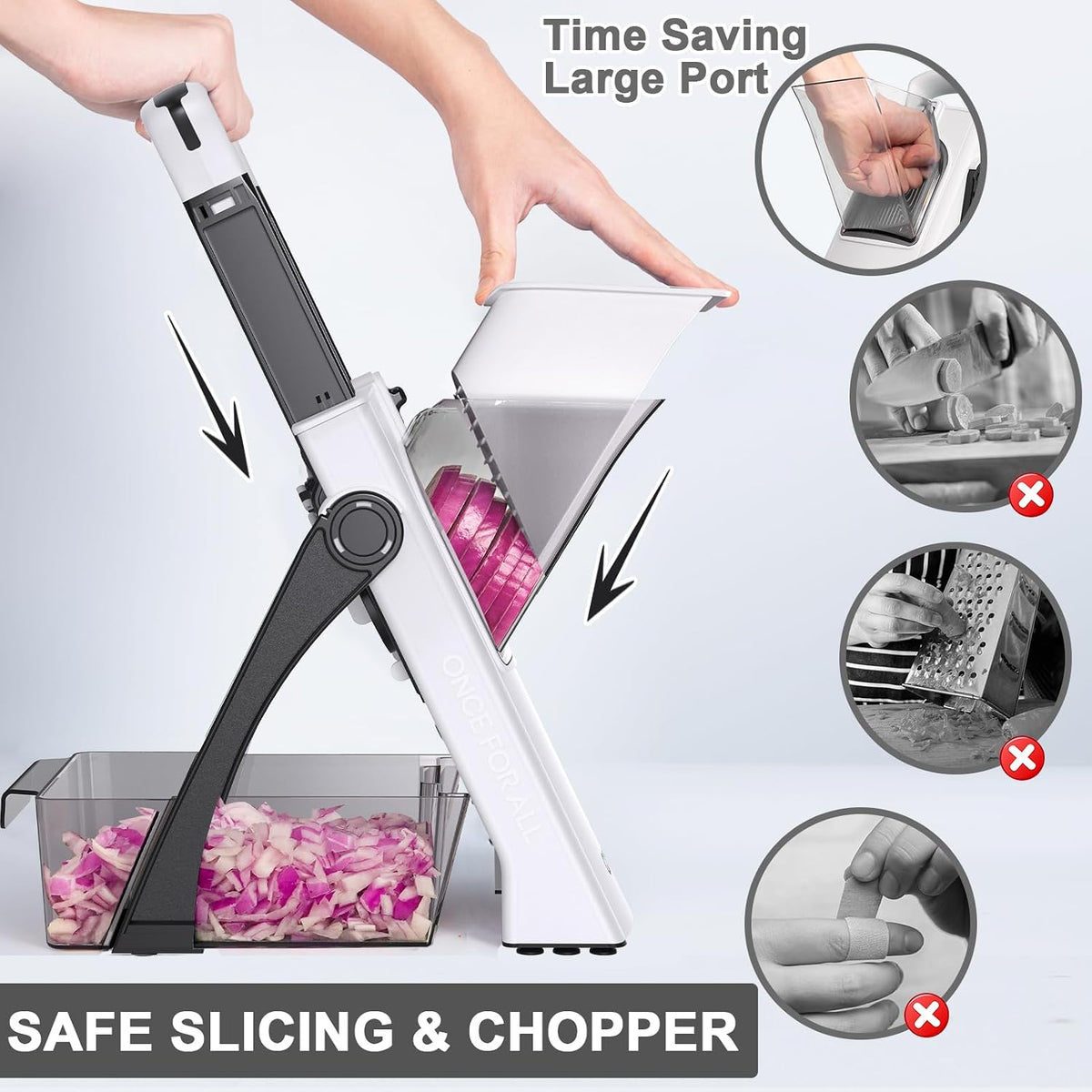 Safe Mandoline Slicer Pro - 6-In-1 Adjustable Cutter