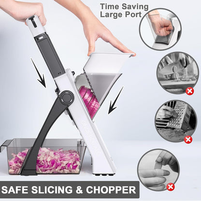 Safe Mandoline Slicer Pro - 6-In-1 Adjustable Cutter