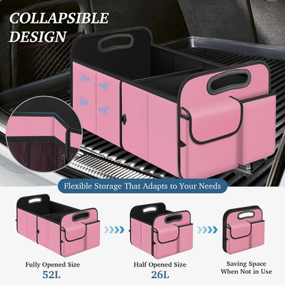Collapsible Trunk Organizer - Multi-Compartment, Pink