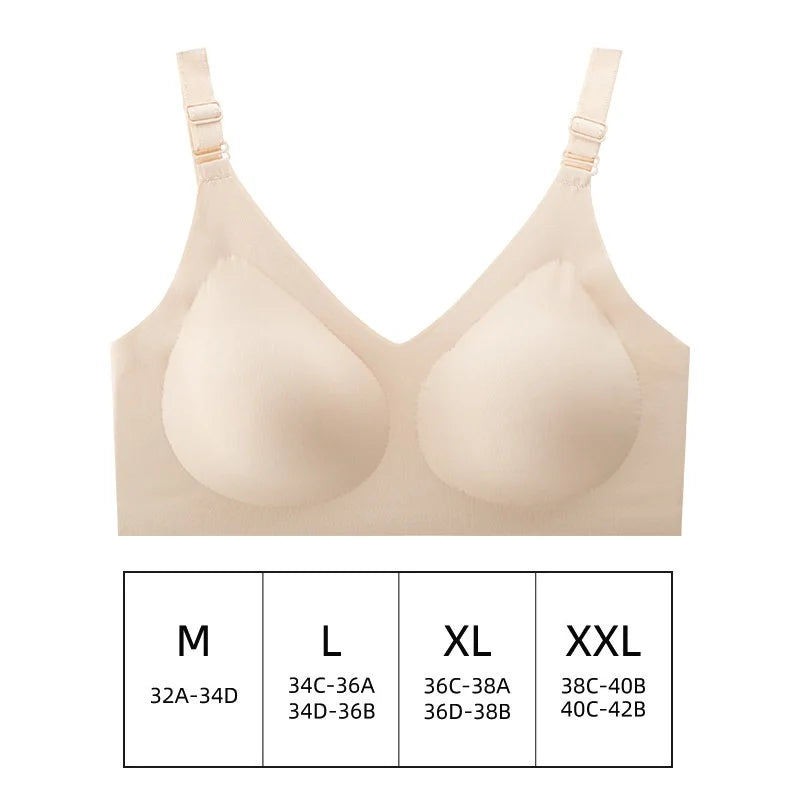 Seamless Wireless Comfort Bra - Deep V, Jelly Colors
