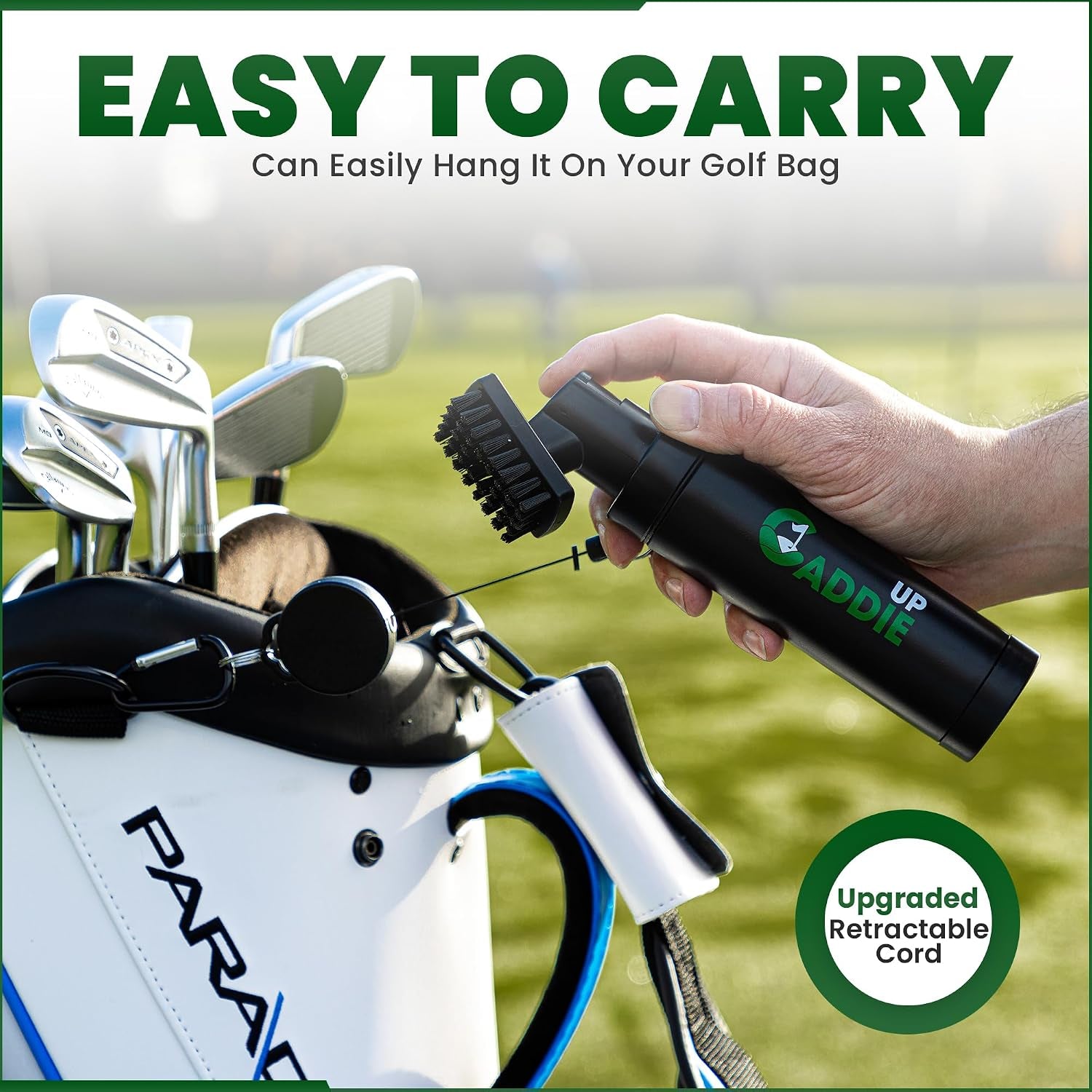 Golf Club Cleaner Brush - Built-In Water Spray & Clip