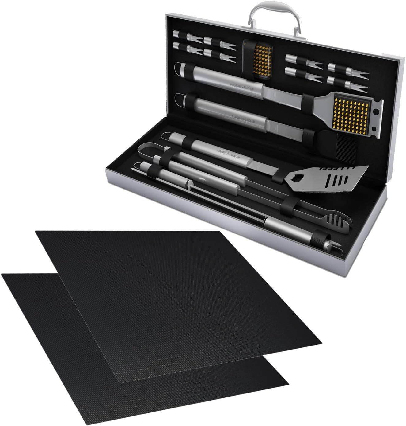 18-Piece BBQ Grill Set with Aluminum Case & Mats