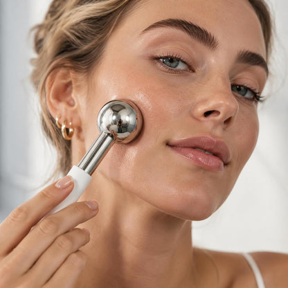 Facial Ice Globes - Unbreakable Steel Cryo Rollers (2 Pack)