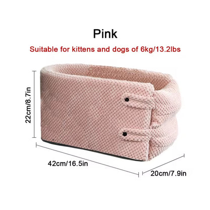 Center Console Dog Car Seat - Safety Travel Bed