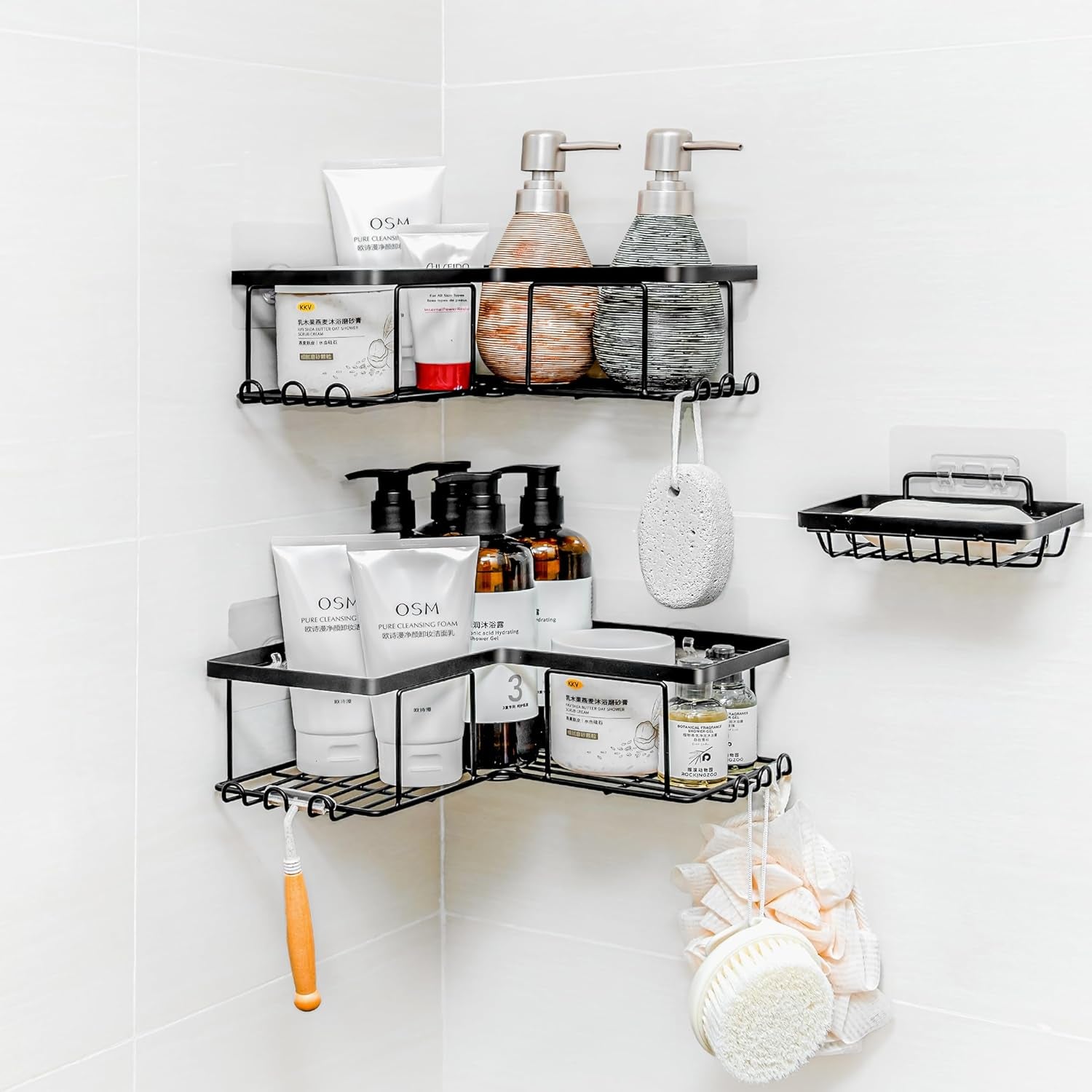 Corner Shower Caddy - Rustproof Steel, No Drilling