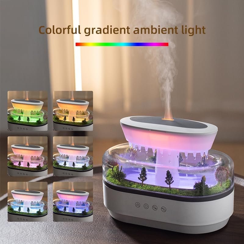 Raindrop Aroma Diffuser - White Noise & LED Waterfall