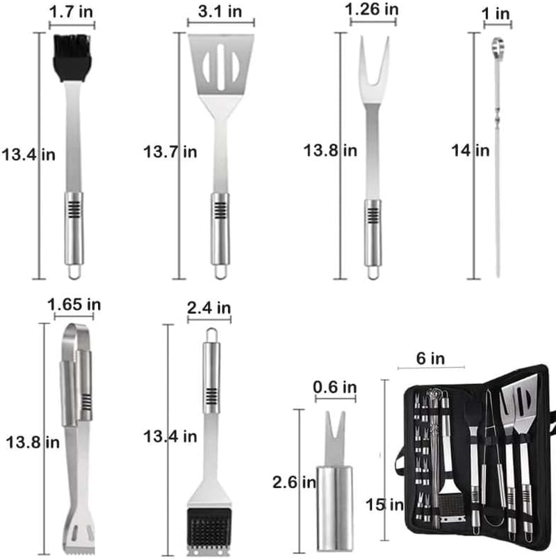 20-Piece BBQ Grill Tool Set with Carry Bag