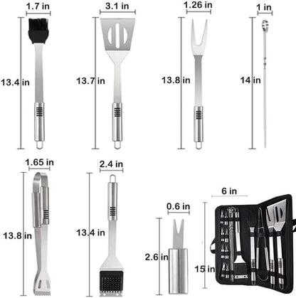 20-Piece BBQ Grill Tool Set with Carry Bag
