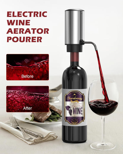 Rechargeable Electric Wine Opener - 4-In-1 Gift Set