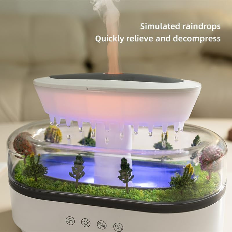 Raindrop Aroma Diffuser - White Noise & LED Waterfall