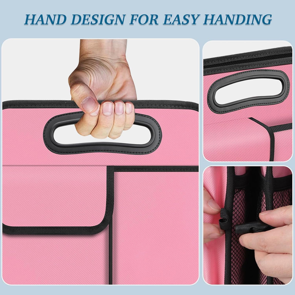 Collapsible Trunk Organizer - Multi-Compartment, Pink