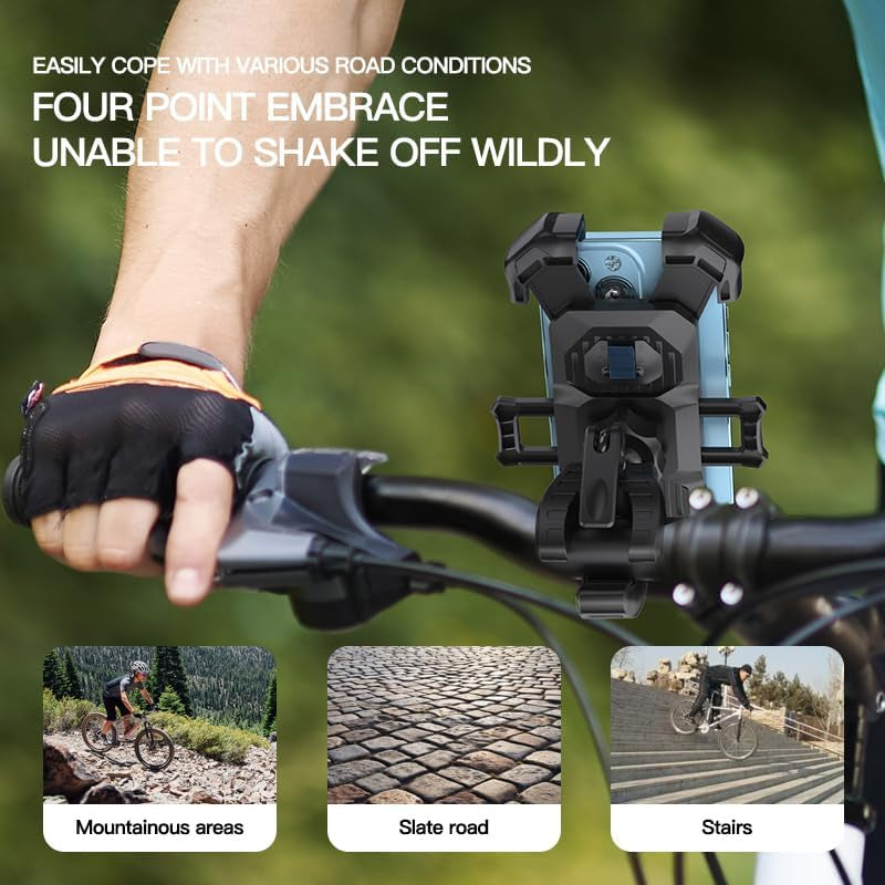 Motorcycle Phone Mount - Auto-Lock, 360 Rotating