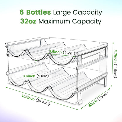 Stackable Water Bottle Organizer - Cabinet Rack (2 Pack)