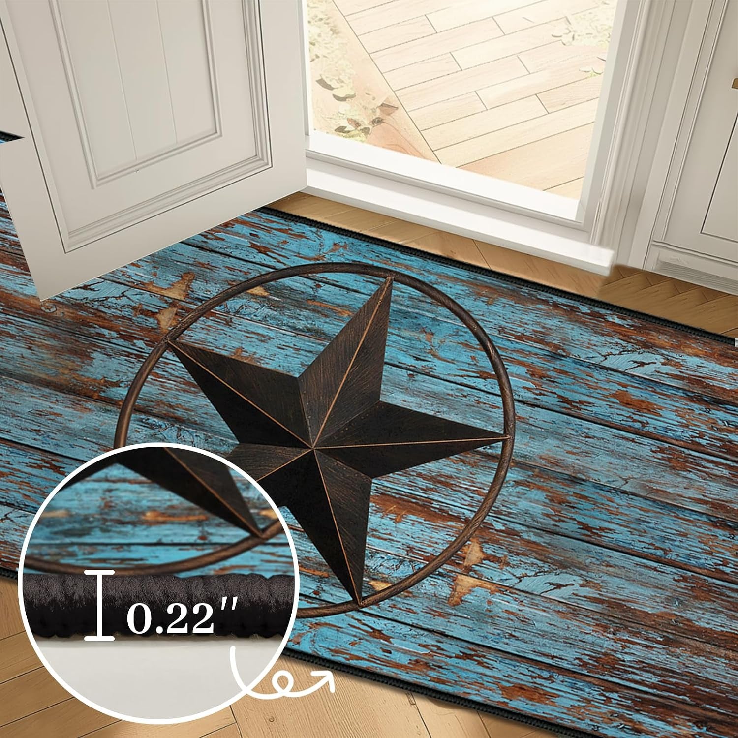 Western Star Runner Rug 2X6 - Washable, Non-Slip