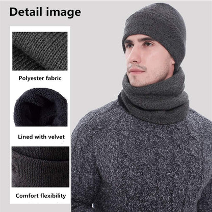 Mens Winter Set - Beanie, Scarf & Touchscreen Gloves (3 Pc)