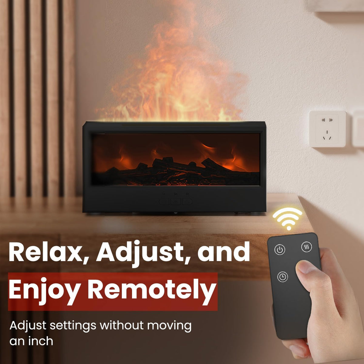 Flame Effect Aroma Diffuser - 7-Color Ultrasonic Humidifier
