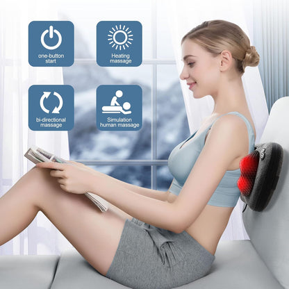 Deep Kneading Back Massager with Heat - Home & Car