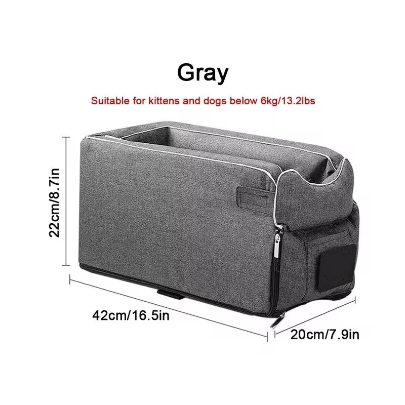 Center Console Dog Car Seat - Safety Travel Bed