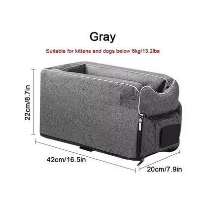 Center Console Dog Car Seat - Safety Travel Bed