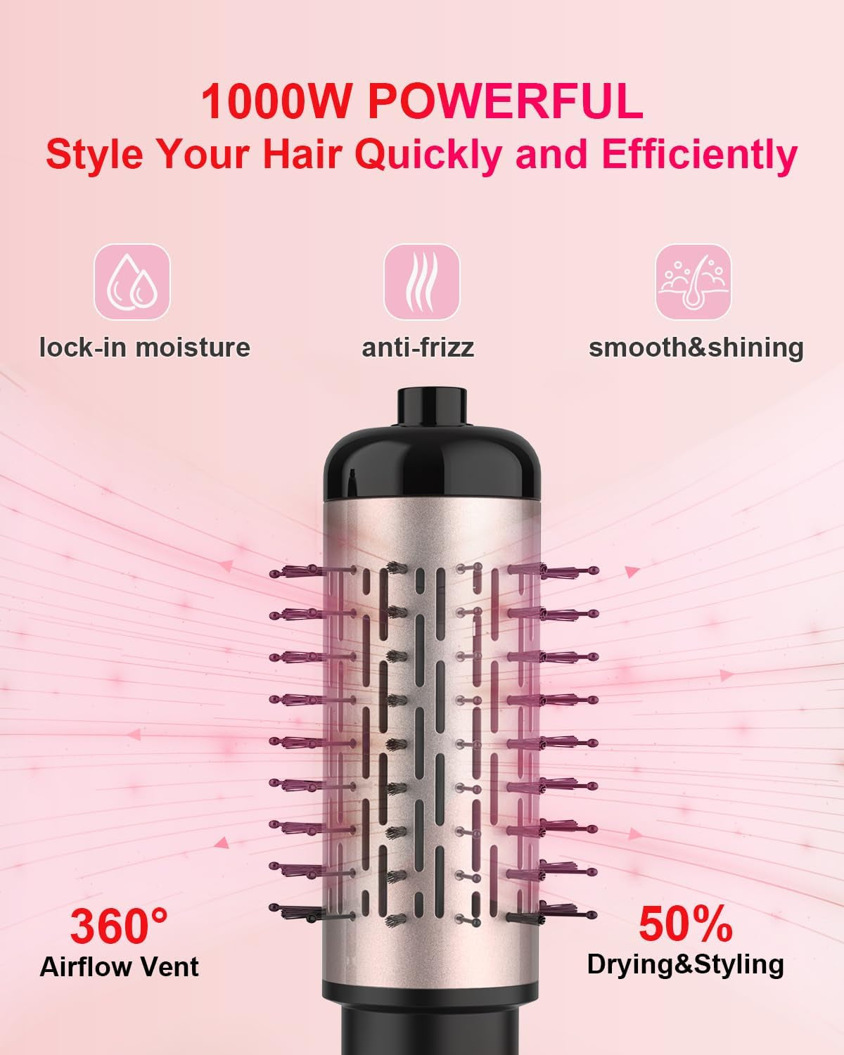 Rotating Blow Dryer Brush Set - 1.5In & 2In Spin Heads