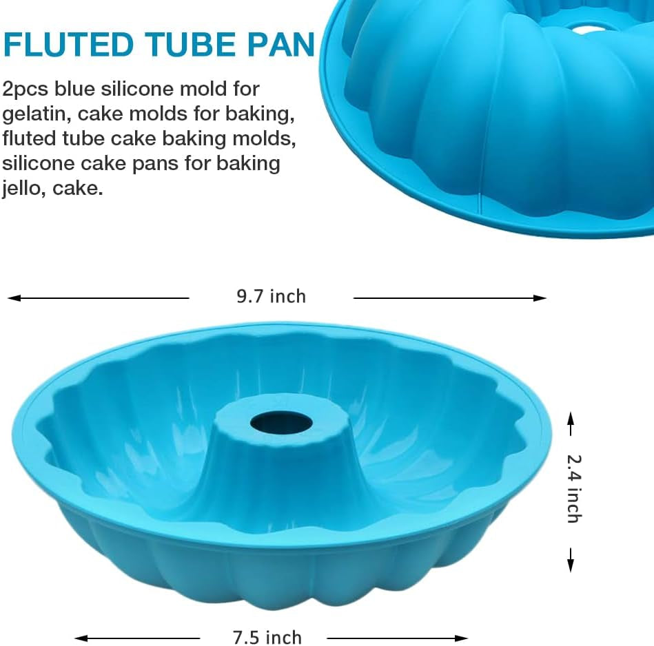 Silicone Fluted Cake Pan - 9.8In Bundt Mold