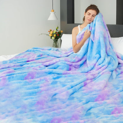 Fuzzy Fleece Throw Blanket - Warm & Lightweight