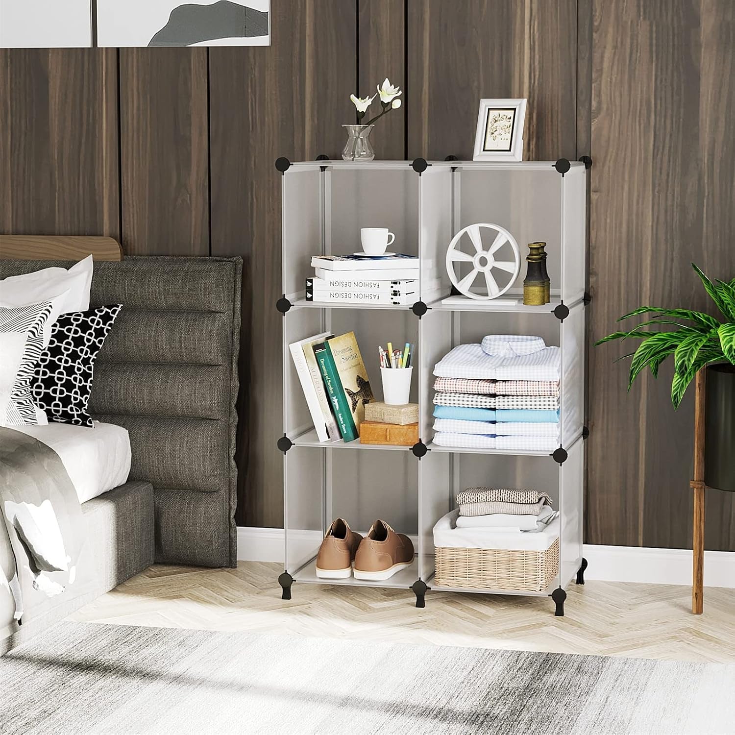 6-Cube Stackable Closet Organizer - DIY Modular Shelving