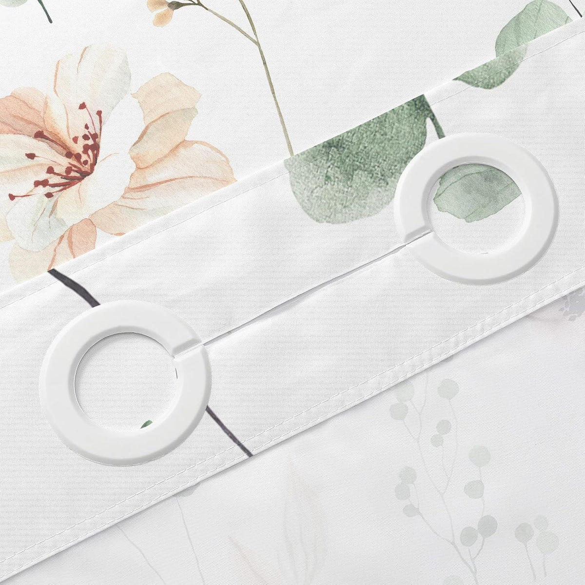 Floral Shower Curtain & Bath Mat Set - Snap-In Liner