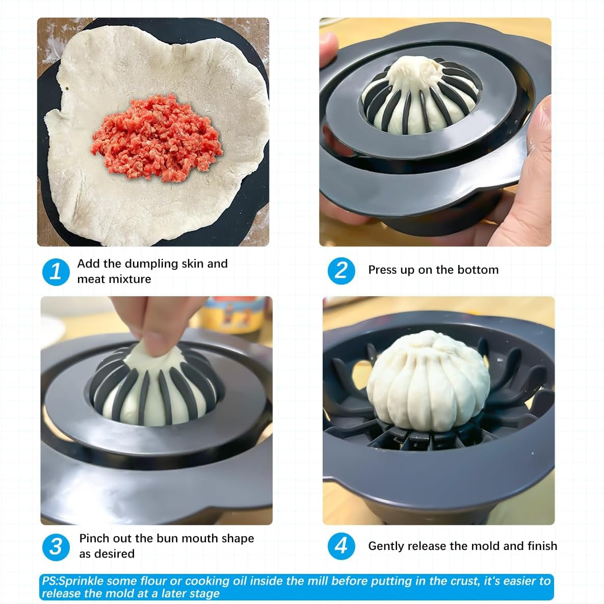 Bao Bun & Dumpling Maker Mold - Perfect Pleats Every Time