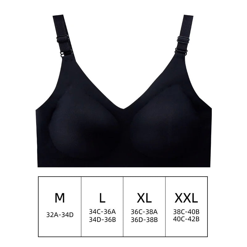 Seamless Wireless Comfort Bra - Deep V, Jelly Colors