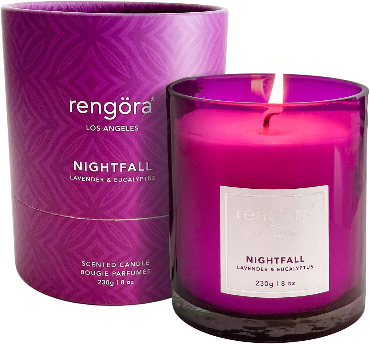Lavender & Eucalyptus Soy Candle - 8Oz Glass Jar