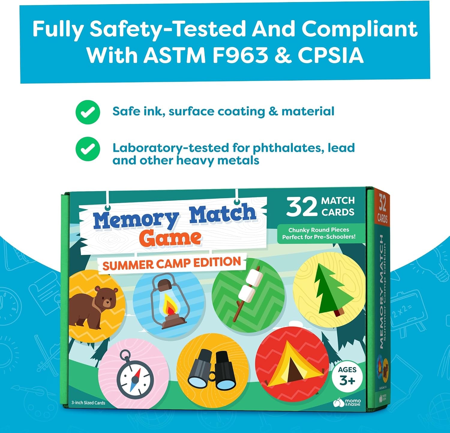 Camping Memory Match Game - Kids Ages 4-8