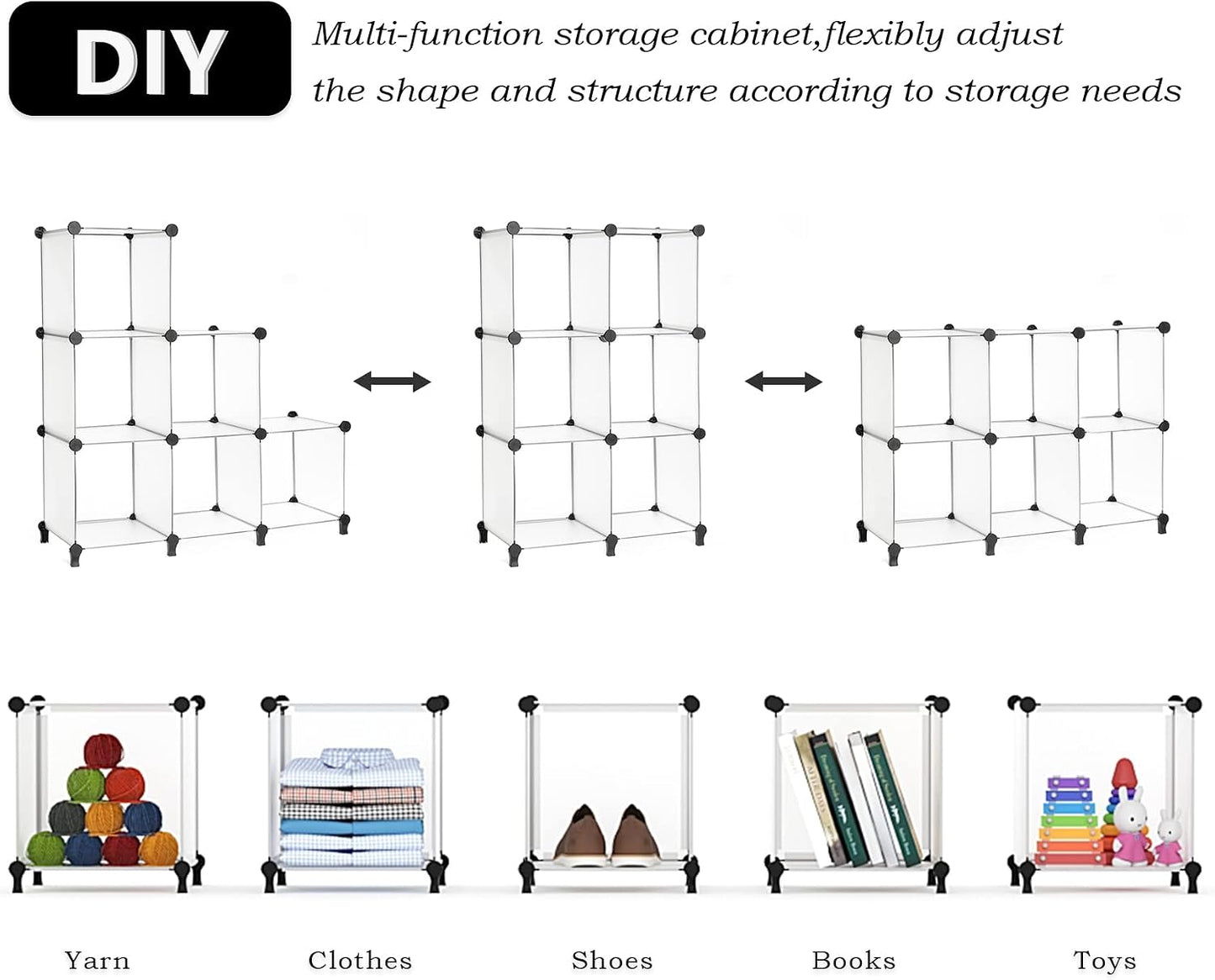 6-Cube Stackable Closet Organizer - DIY Modular Shelving