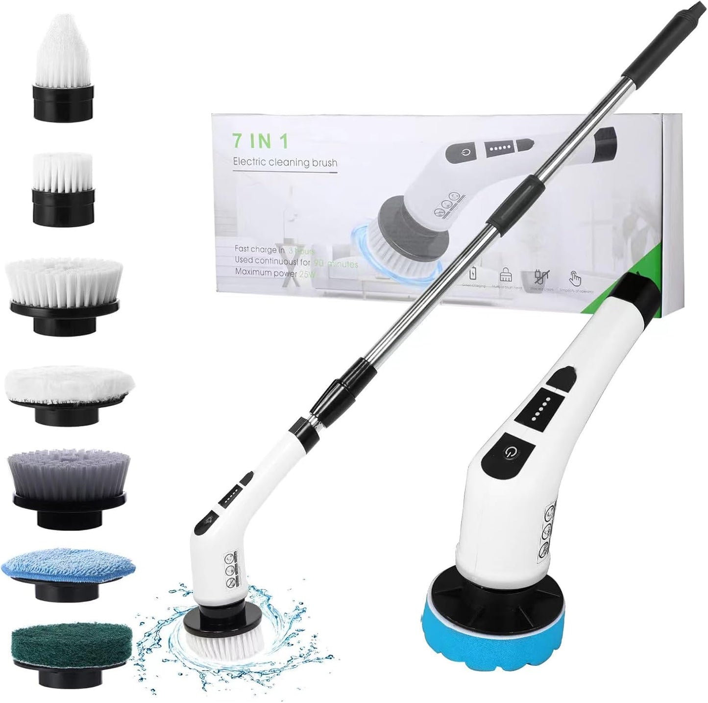 Electric Spin Scrubber 7-In-1 - Long Handle, Cordless