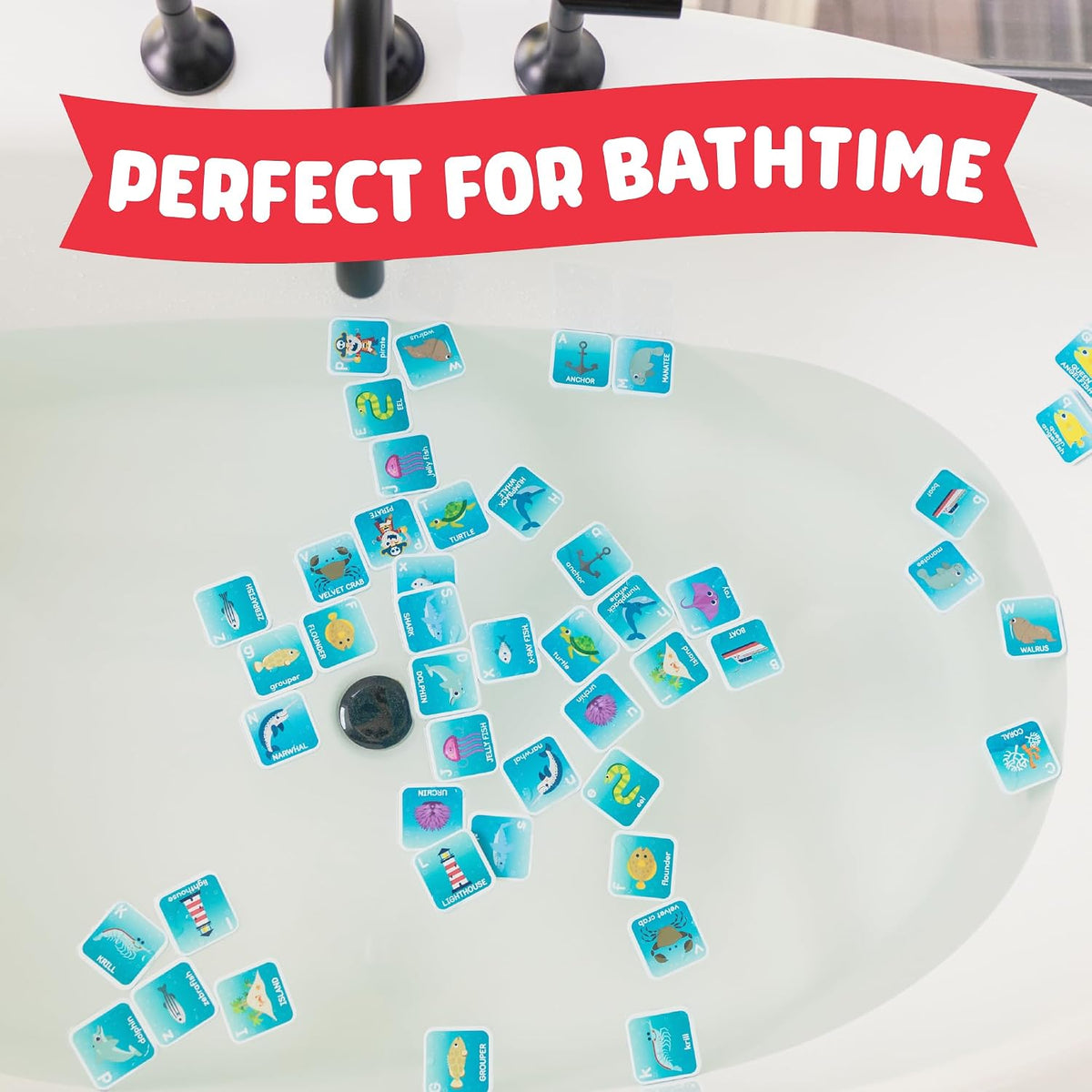 Bath Time Alphabet Matching Game - Water-Safe Foam