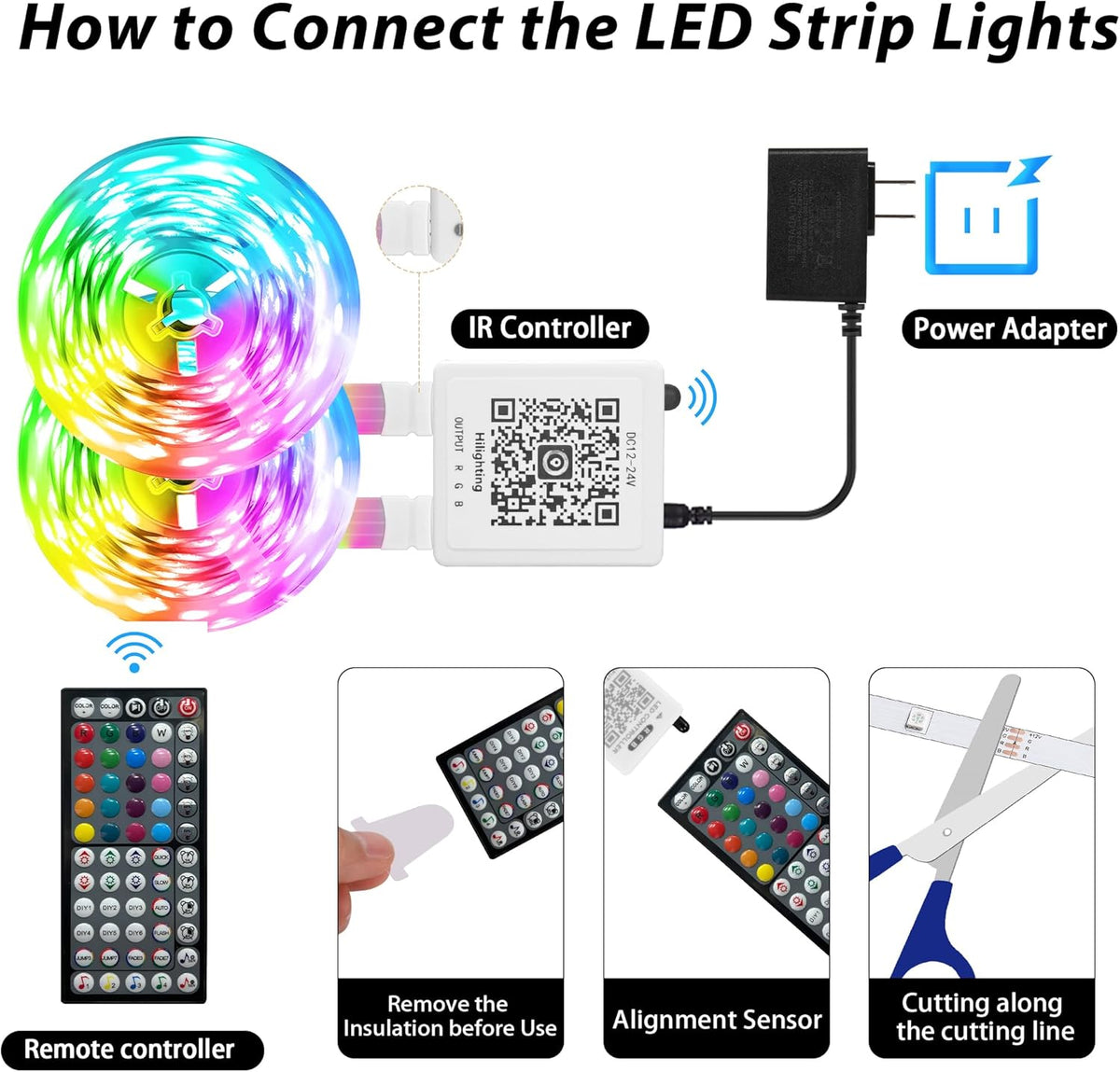 300Ft LED Strip Lights - Music Sync, App & Remote Control