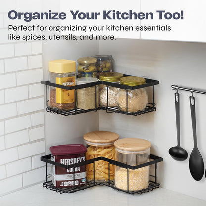 Corner Shower Caddy - Rustproof Steel, No Drilling