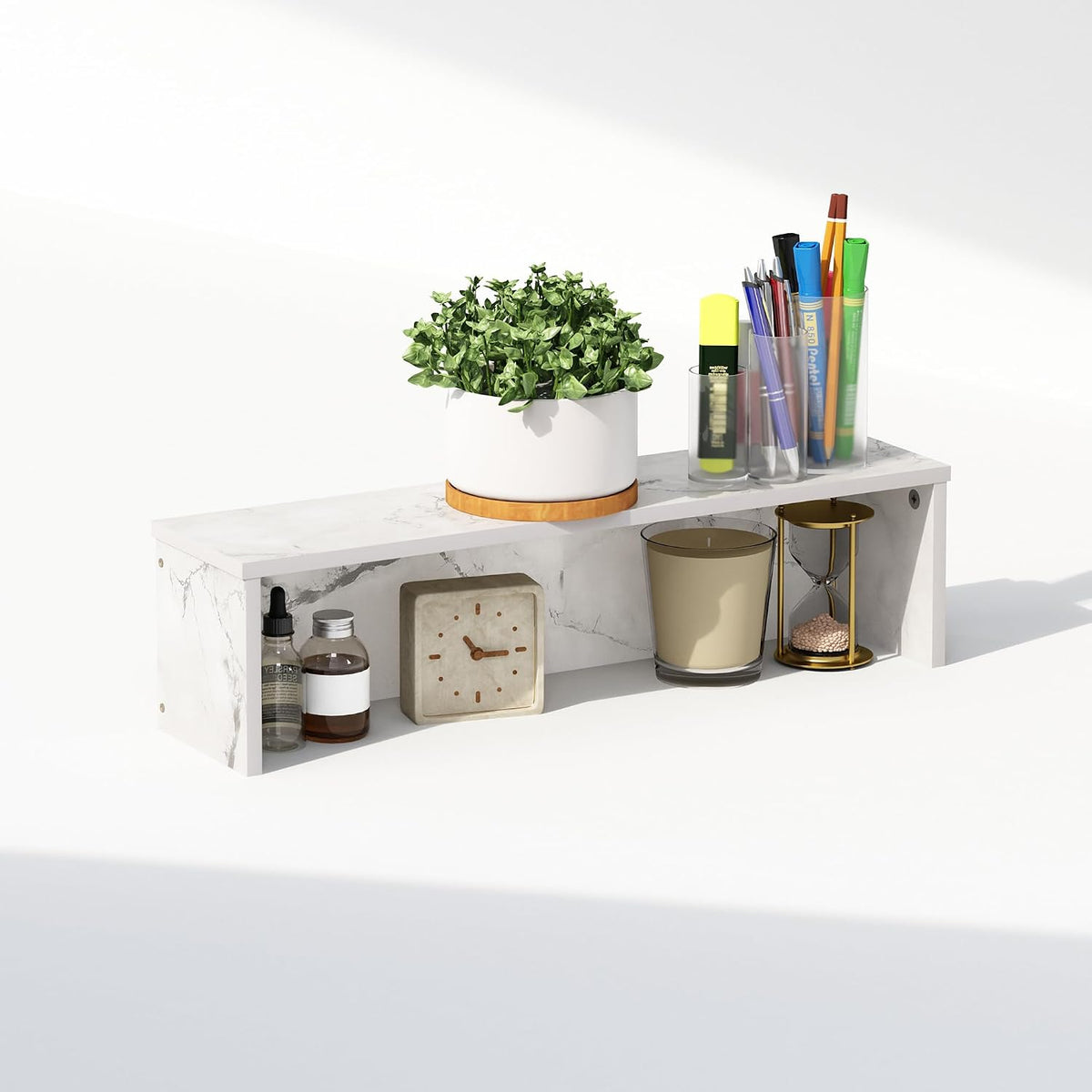 23In Desktop Organizer Shelf - Marble White