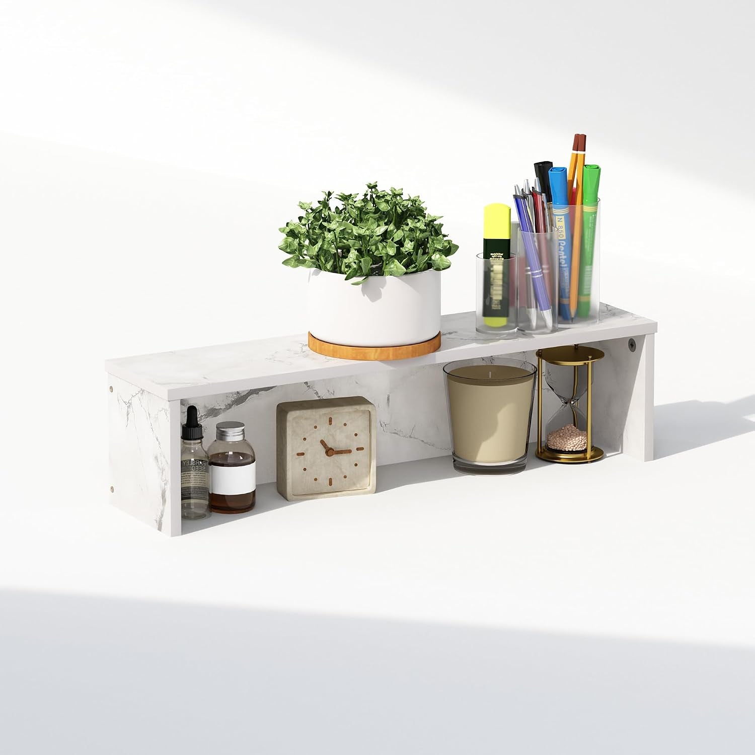 23In Desktop Organizer Shelf - Marble White