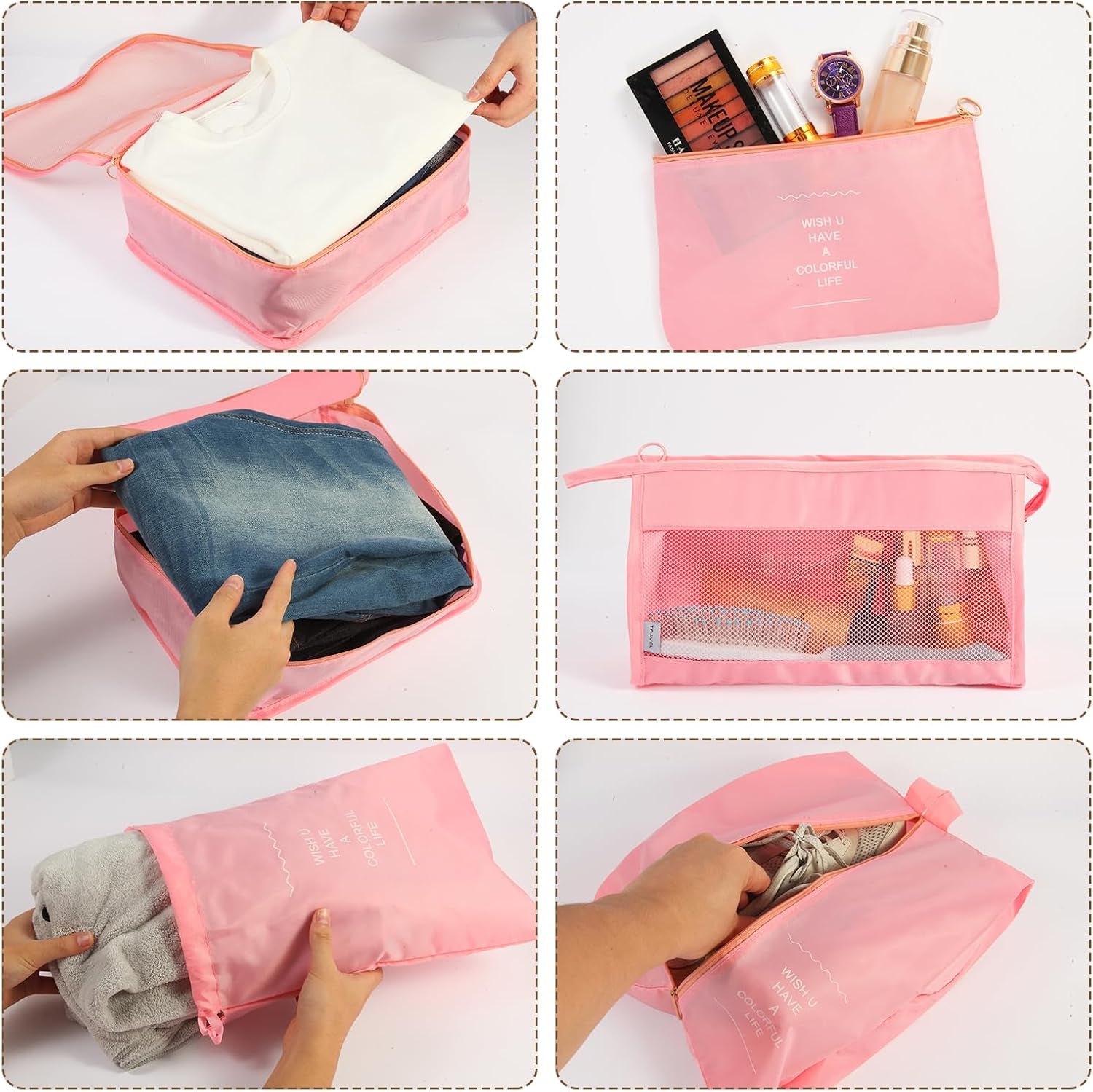 12-Piece Packing Cubes Set - Suitcase Organizer, Grey