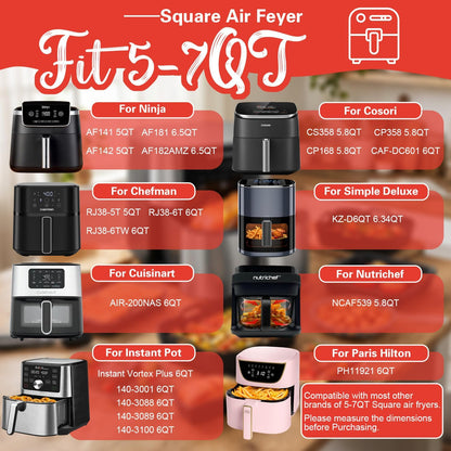 Air Fryer Accessory Set - Fits Cosori, Ninja & Chefman